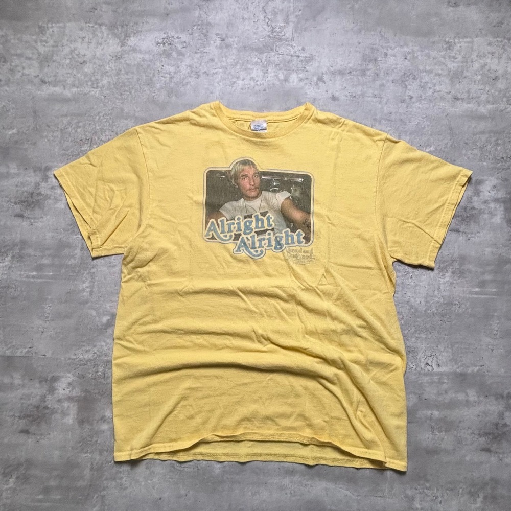 Delta Pro Weight Dazed and Confused Shirt Large Yellow Alright Alright Movie Tee